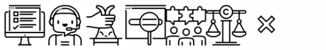 Square Line Icons Social Soci